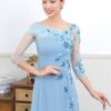 Áo dài cách tân tay lửng kết hoa cao cấp