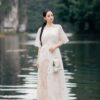 Áo dài Thiên Kiết - Áo Dài Cổ Yếm Khoác Áo Tay Lỡ Dáng Suông Họa Tiết & Quần Áo Dài Trơn